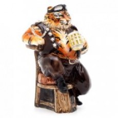 Керамическая скульптура "Тигр байкер"